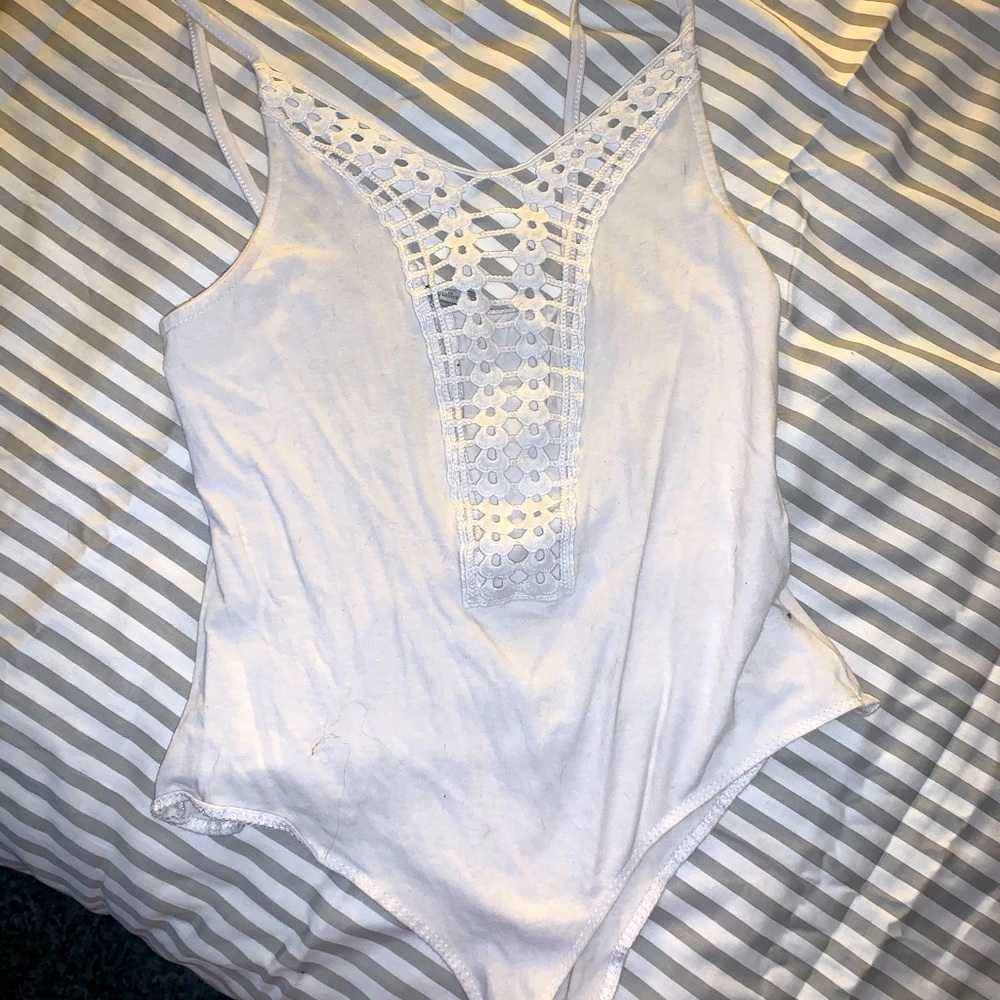 White cutout bodysuit size small